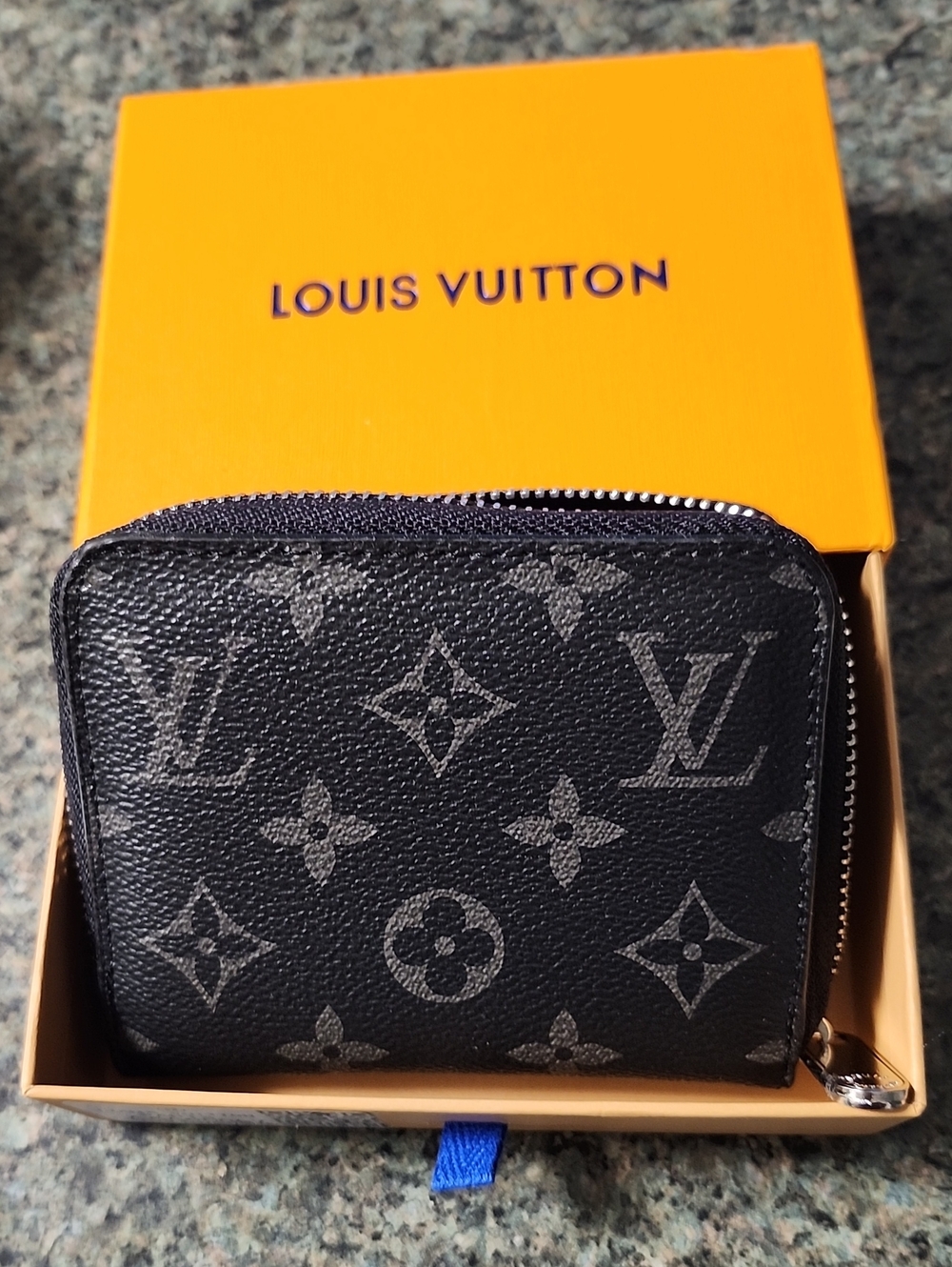 Unbranded Black Monogram Canvas Zip Wallet
